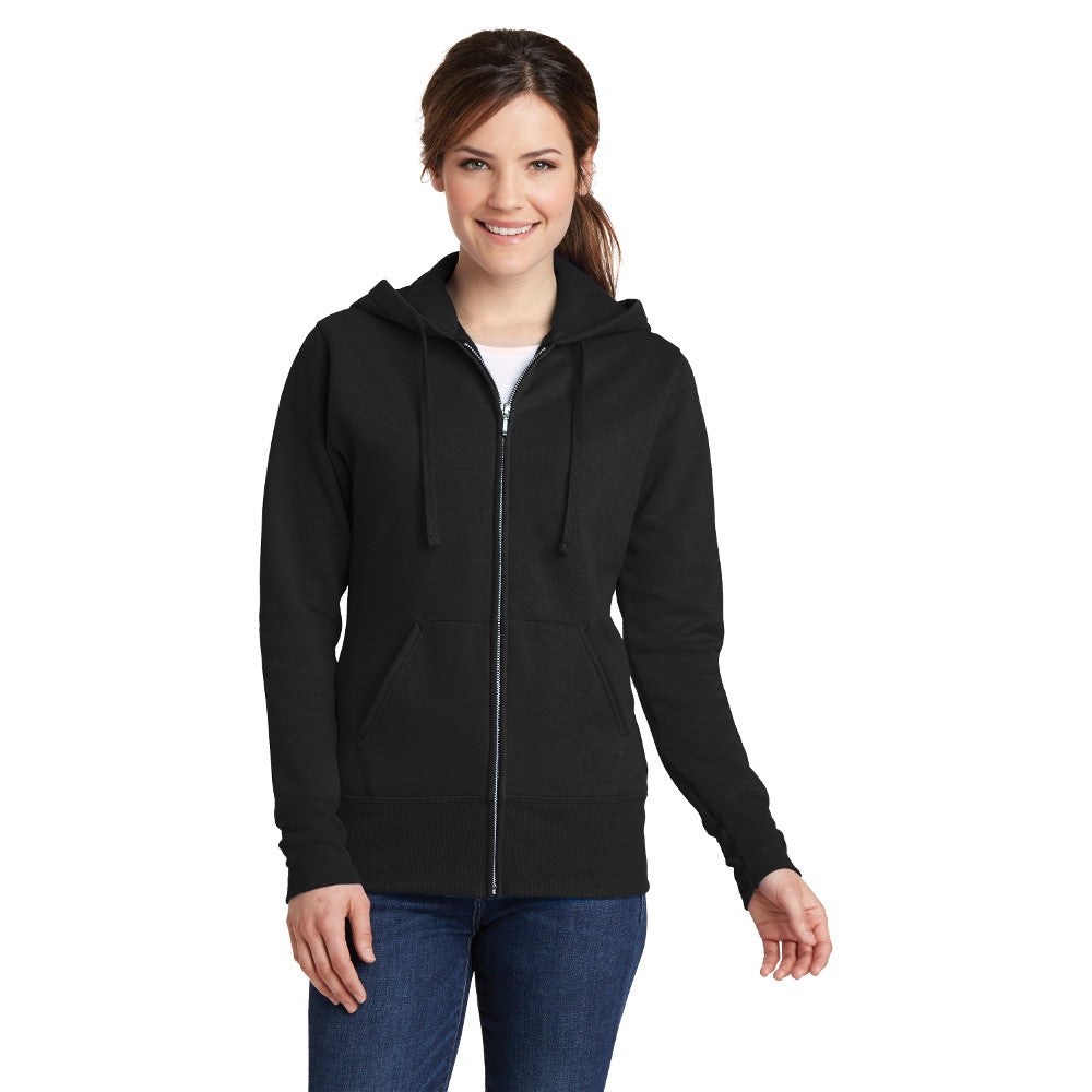 LPC78ZH Port & Company® Ladies Core Fleece Full-Zip Hooded Sweatshirt