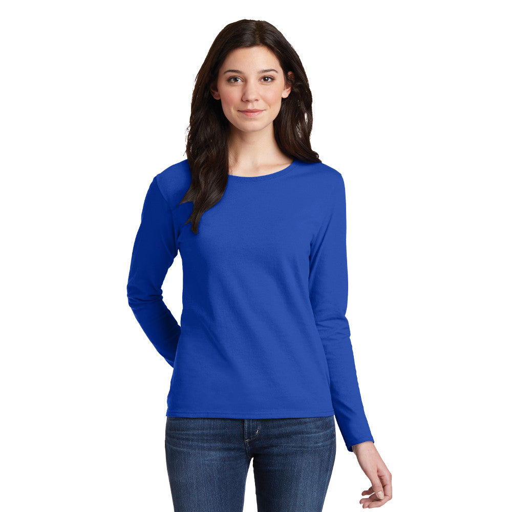 Life is Good Women's Solid Long Sleeve Thermal T-Shirt in Darkest Blue Size  XL, Cotton Blend